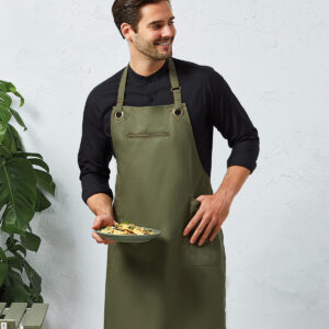 ‘Barley’ Contrast Stitch Bib Apron
