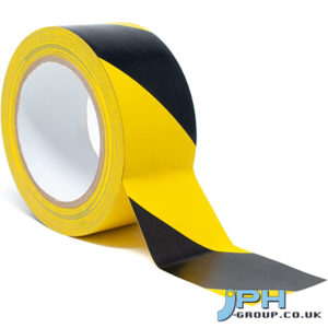 BLACK/YELLOW HAZARD TAPE 50MTR X 30MM