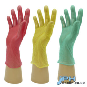 GD17 GREEN/RED/YELLOW VINYL POWDER FREE GLOVE X 100