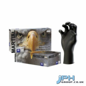 MARTIAL BLACK NITRILE GLOVE POWDER FREE X 100