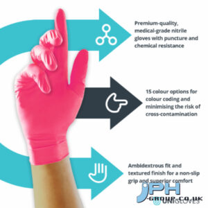 MAGENTA PEARL NITRILE GLOVE POWDER FREE 10 X 100