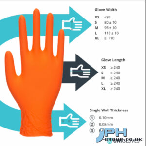 ORANGE PEARL NITRILE GLOVE POWDER FREE 10 X 100